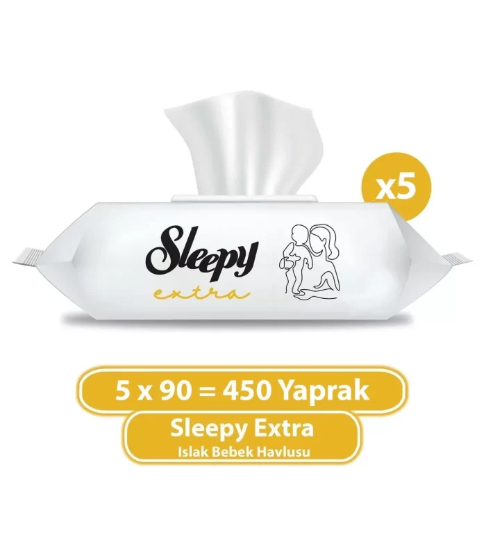 Sleepy Ekstra Islak Havlu Mendil 5x90 450 Yaprak