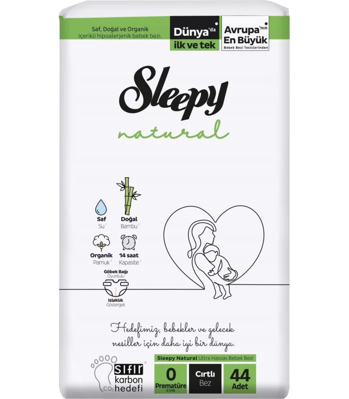 Sleepy Natural Bebek Bezi 0 Beden Premature 44 Adet