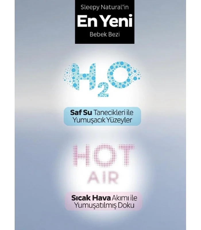 Sleepy Natural Double Soft Bebek Bezi Fırsat Paketi 1 Beden 50 Adet