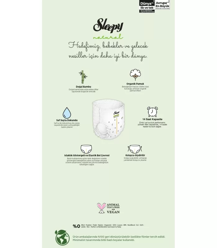 Sleepy Natural Külot Bez 2li Ultra Paket 6 Beden 62 Adet