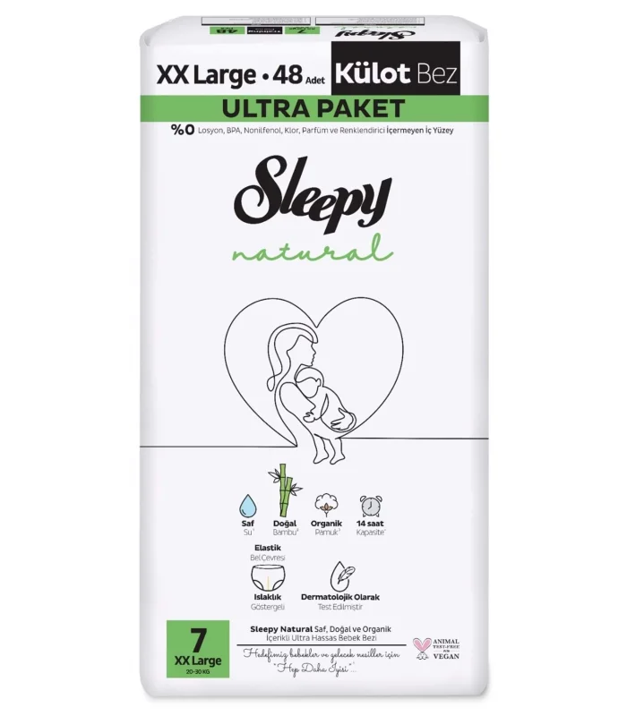 Sleepy Natural Külot Bez 2li Ultra Paket 7 Beden 48 Adet