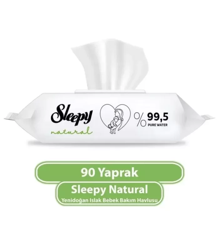 Sleepy Natural Yenidoğan Islak Bebek Bakım Havlusu 90 Adet