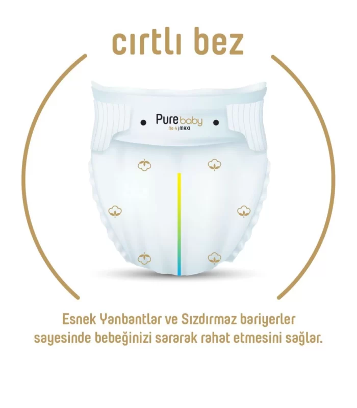 Sleepy Pure Baby Organik Bebek Bezi 2li Jumbo 4 Beden 7-16 Kg 52 Adet