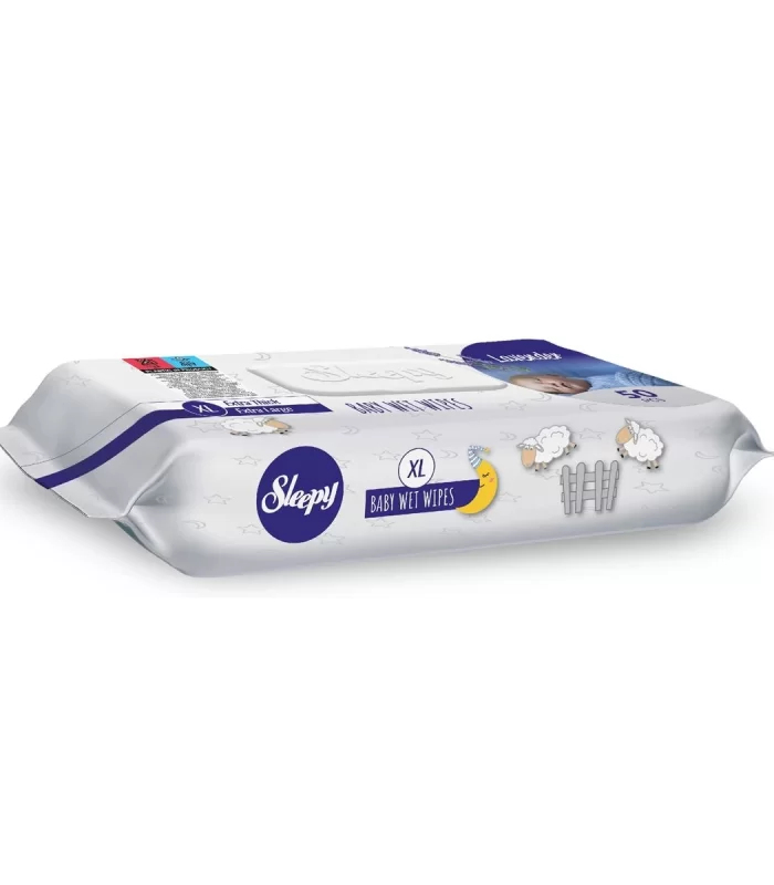 Sleepy XL Lavanta Kokulu Bebek Vücut Temizleme Mendili 50 Yaprak