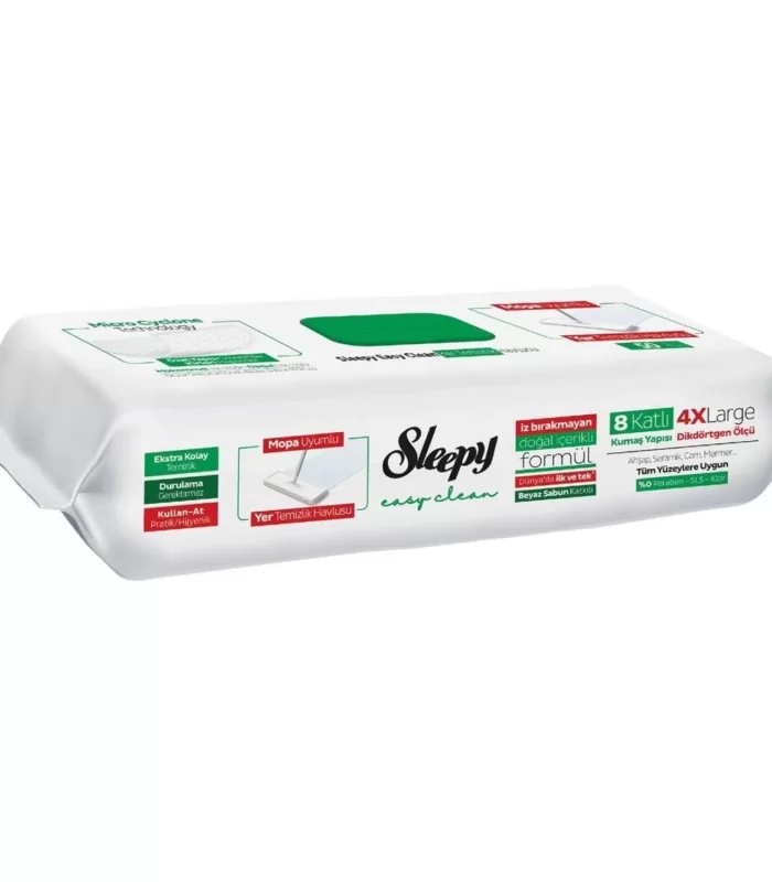 Sleepy Yer Temizlik Havlusu Mop Uyumlu 50 Adet Beyaz Sabun