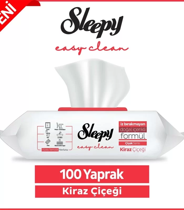 Sleepy Yüzey Temizlik Havlusu 100 Adet Kiraz