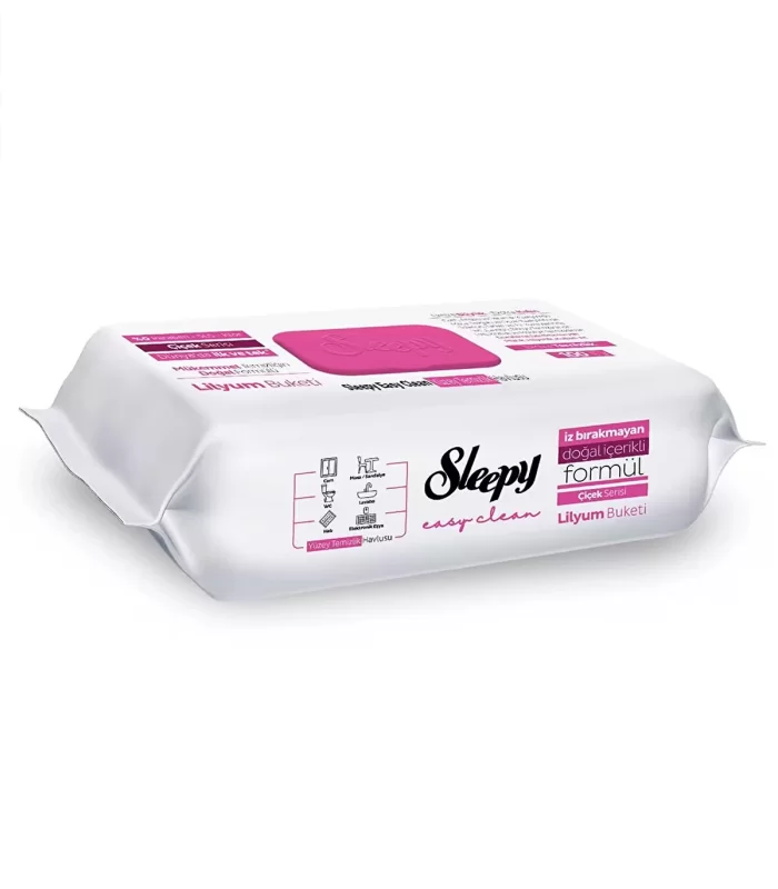 Sleepy Yüzey Temizlik Havlusu 100 Adet Lilyum Pembe
