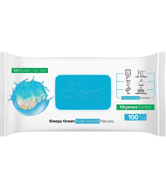 Sleepy Yüzey Temizlik Havlusu 100 Adet Okyanus