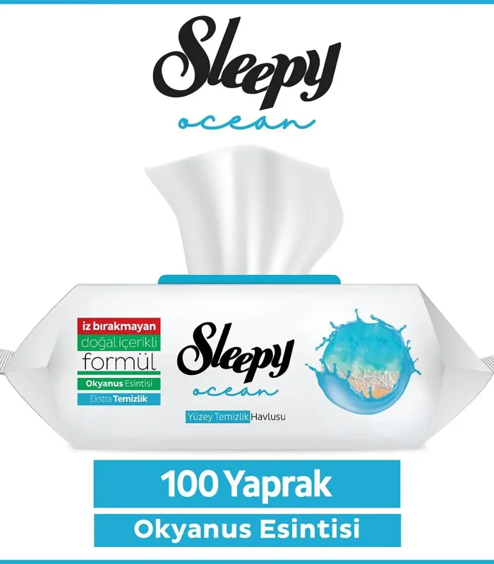 Sleepy Yüzey Temizlik Havlusu 100 Adet Okyanus