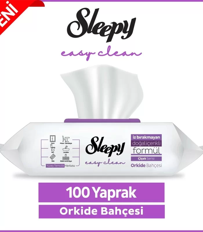 Sleepy Yüzey Temizlik Havlusu 100 Adet Orkide