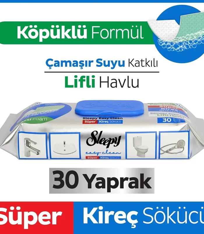 Sleepy Yüzey Temizlik Havlusu 30 Adet Kireç Çözücü
