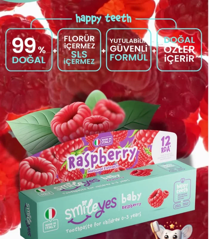 Smileyes Baby Diş Macunu 0-3 Yaş 30 Ml Raspberry