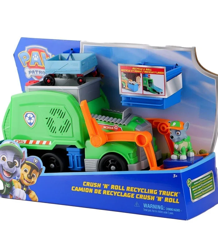 SPM-6071248 PaW Patrol  Rocky ile Crush N Roll Geri Dönüşüm Kamyonu