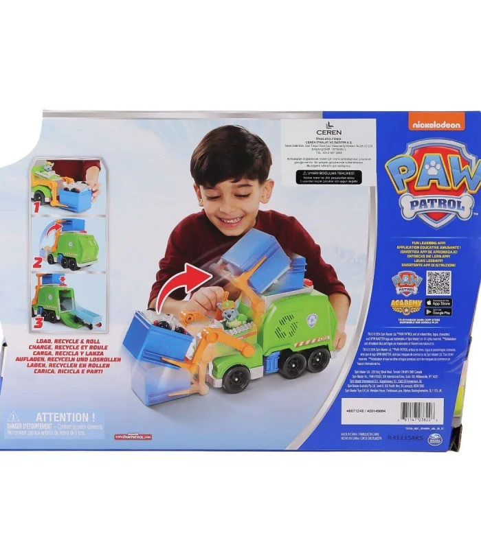 SPM-6071248 PaW Patrol  Rocky ile Crush N Roll Geri Dönüşüm Kamyonu