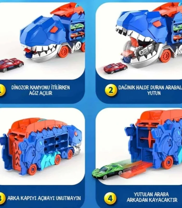 Sunman 3in1 Maxx Wheels Dönüşebilen Dinozor Yarış Kamyonu Oyun Seti