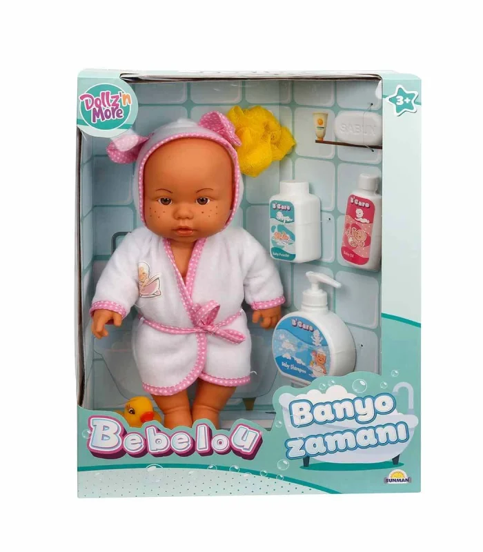Sunman Bebelou Banyo Zamanı Bebek Seti 35 Cm