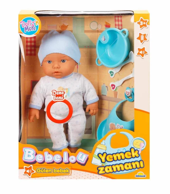 Sunman Bebelou Yemek Zamanı Sesli Bebek Seti 35 Cm
