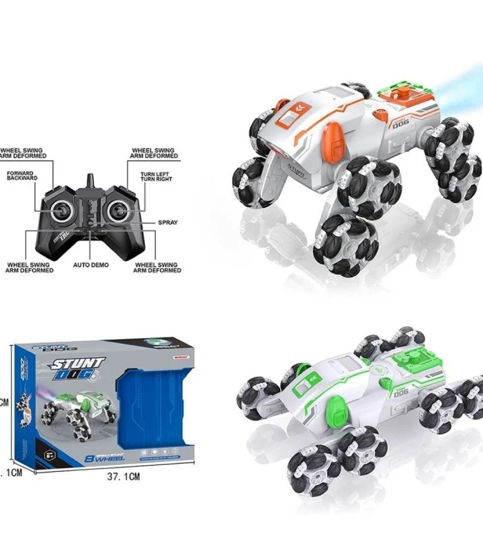 SYR-666-820 Kumandalı Buharlı 8 Teker Stunt Köpek Araba -Vardem Oyuncak