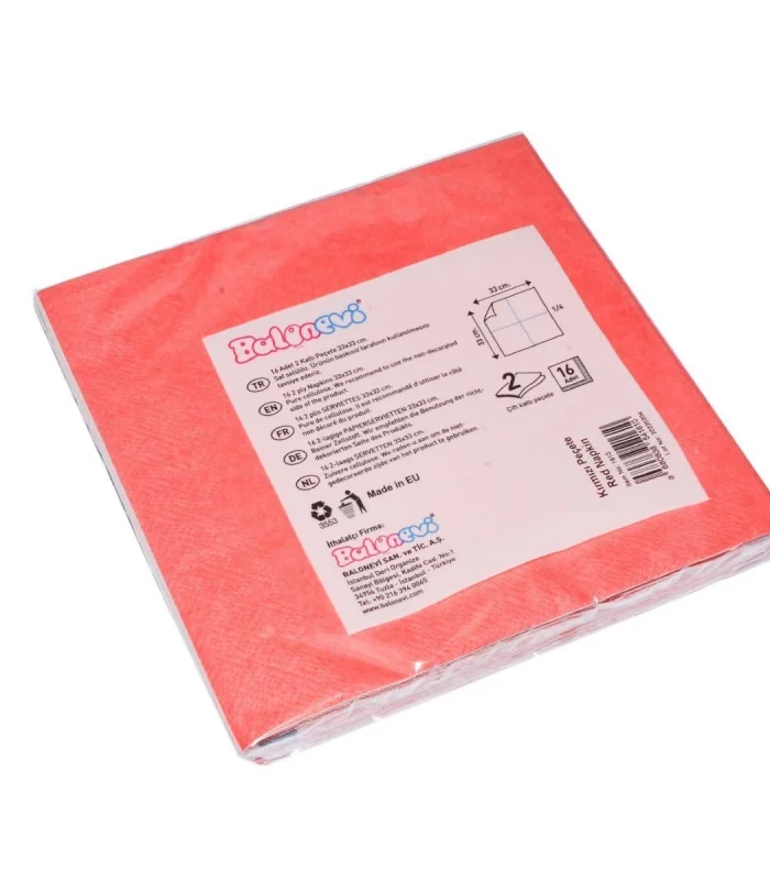 TPL1610 Kırmızı, 16 adet Peçete, 33x33 cm