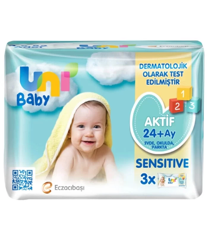Uni Baby Aktif Sensitive Islak Havlu Mendil 3lü 156 Yaprak