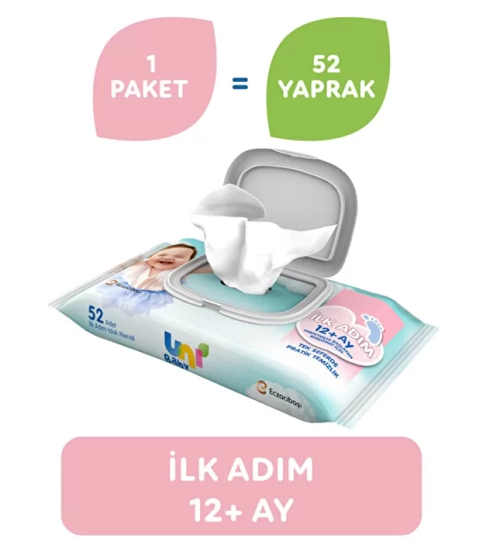 Uni Baby İlk Adım Islak Havlu Mendil 52 Yaprak