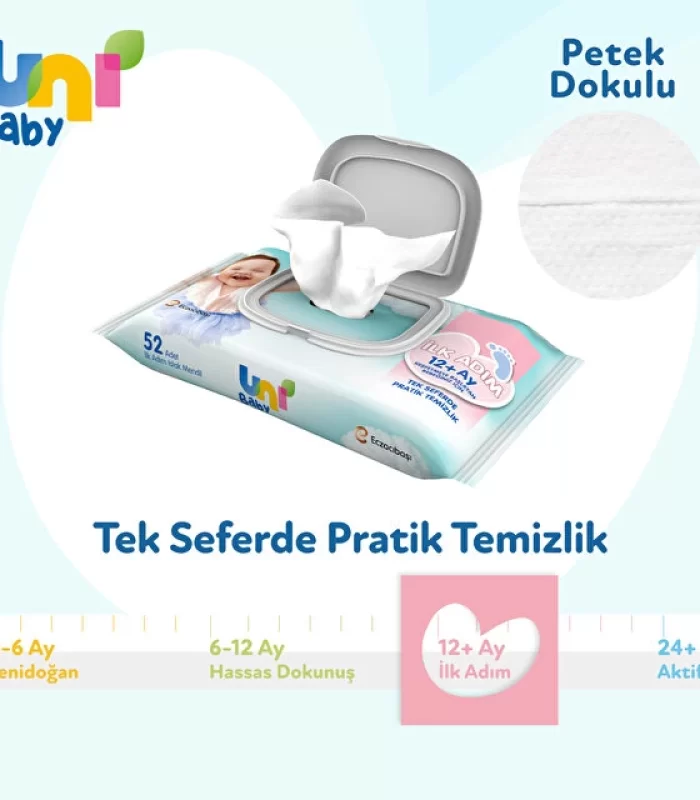 Uni Baby İlk Adım Islak Havlu Mendil 52 Yaprak