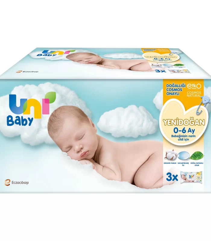 Uni Baby Yenidoğan Islak Havlu Mendil 3lü 120 Yaprak