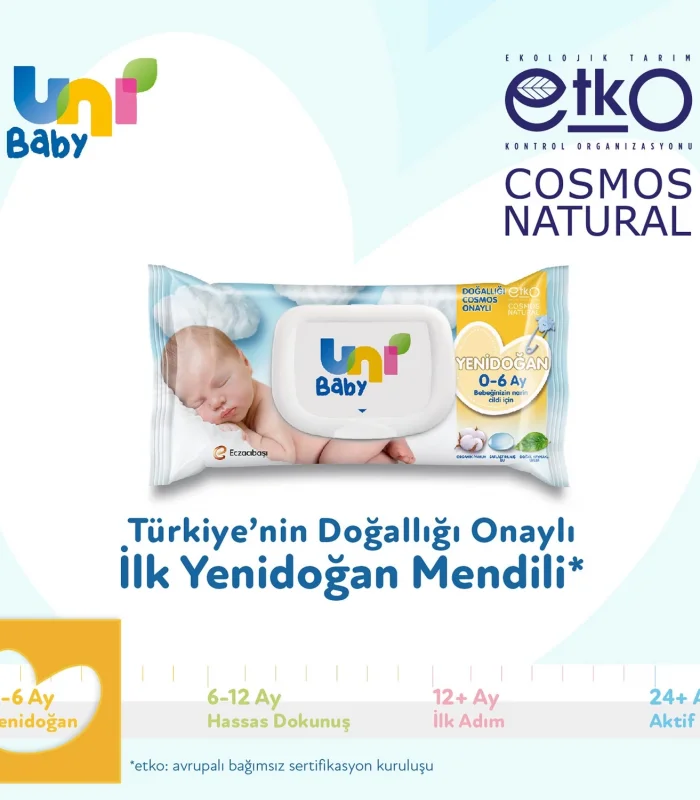 Uni Baby Yenidoğan Islak Havlu Mendil 3lü 120 Yaprak