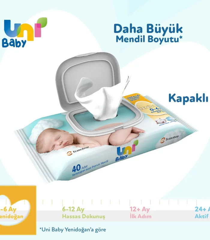 Uni Baby Yenidoğan Islak Havlu Mendil 3lü 120 Yaprak