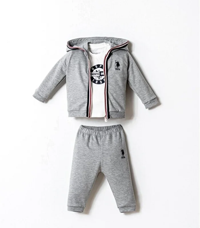 U.s. Polo 3lü Takım Usb2875 Gri Melanj