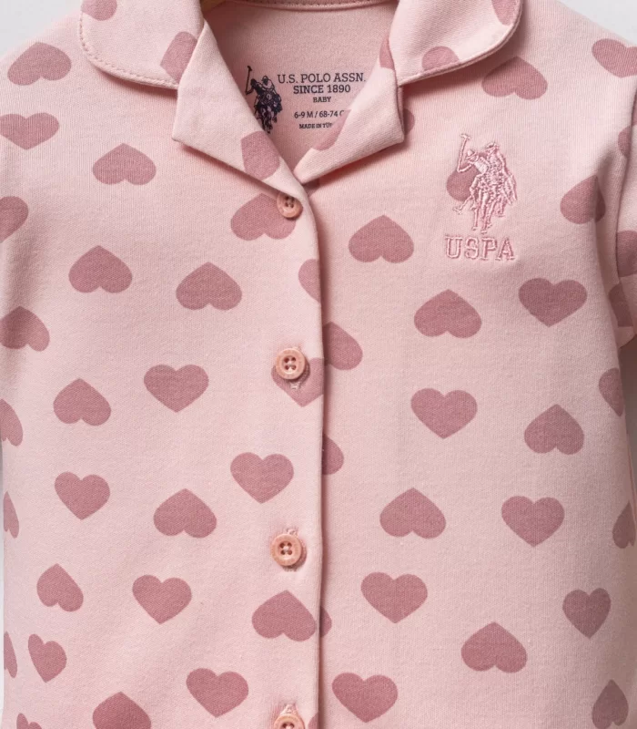 U.s. Polo Assn Gömlek Pijama Takımı Usb2711 Açık Pembe