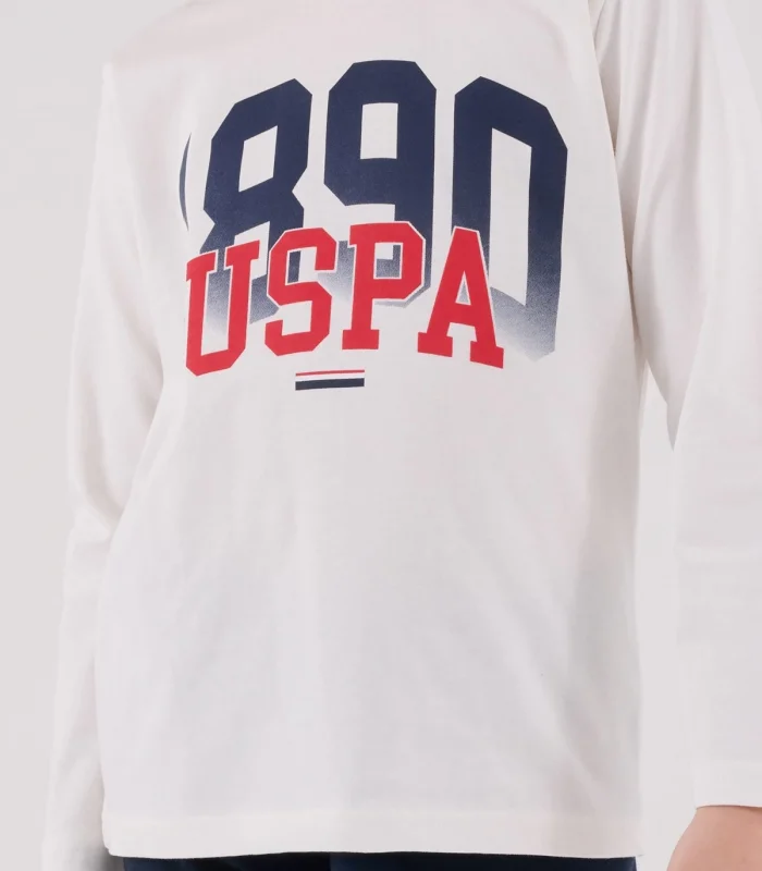 U.s. Polo Assn Uzun Kol Pijama Takım Us2203-4 Beyaz