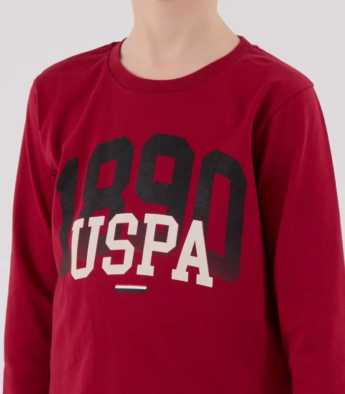 U.s. Polo Assn Uzun Kol Pijama Takım Us2203-4 Bordo