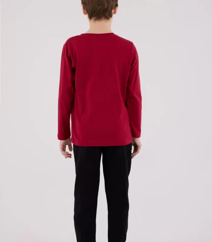 U.s. Polo Assn Uzun Kol Pijama Takım Us2203-4 Bordo