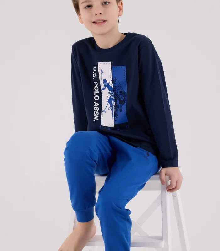 U.s. Polo Assn  Uzun Kol Pijama Takım Us2206-4 Lacivert