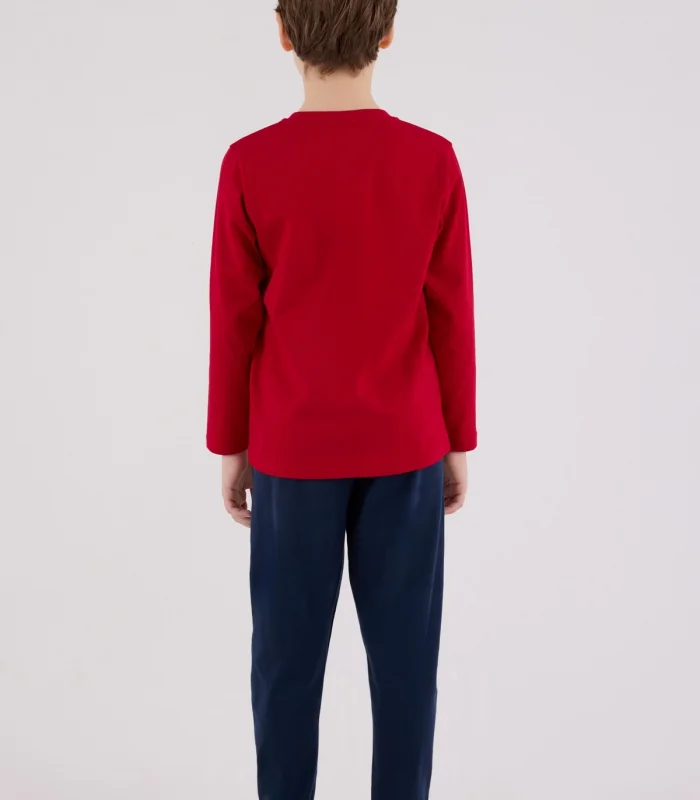 U.s. Polo Assn Uzun Kol Pijama Takım Us2214-4 Kırmızı