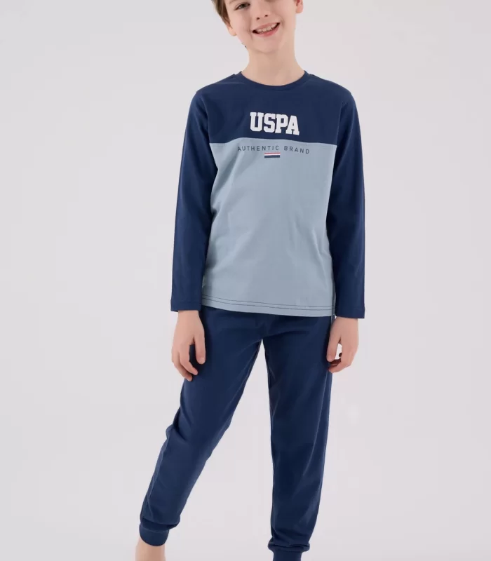 U.s. Polo Assn Uzun Kol Pijama Takım Us2220-4 Koyu İndigo