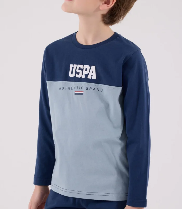 U.s. Polo Assn Uzun Kol Pijama Takım Us2220-4 Koyu İndigo