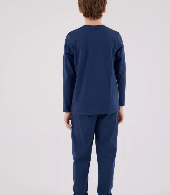 U.s. Polo Assn Uzun Kol Pijama Takım Us2220-4 Koyu İndigo