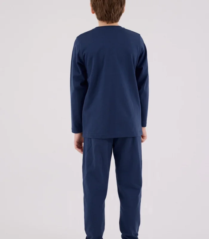 U.s. Polo Assn Uzun Kol Pijama Takım Us2233-4 Koyu İndigo