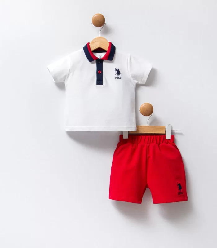 U.s Polo Bebek 2li Takım Usb2339 Beyaz Kırmızı