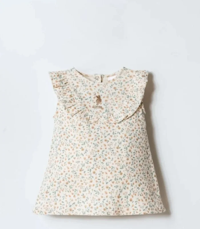 U.s. Polo Elbise Usb2984 Ekru