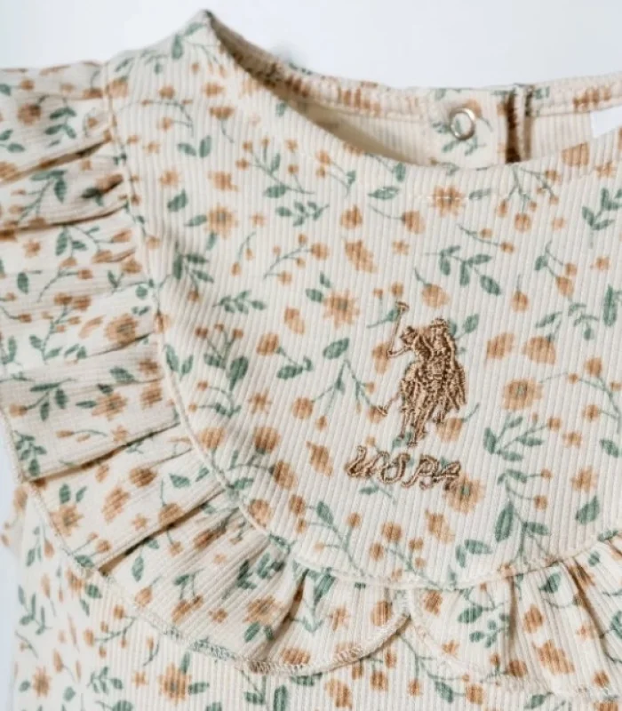 U.s. Polo Elbise Usb2984 Ekru