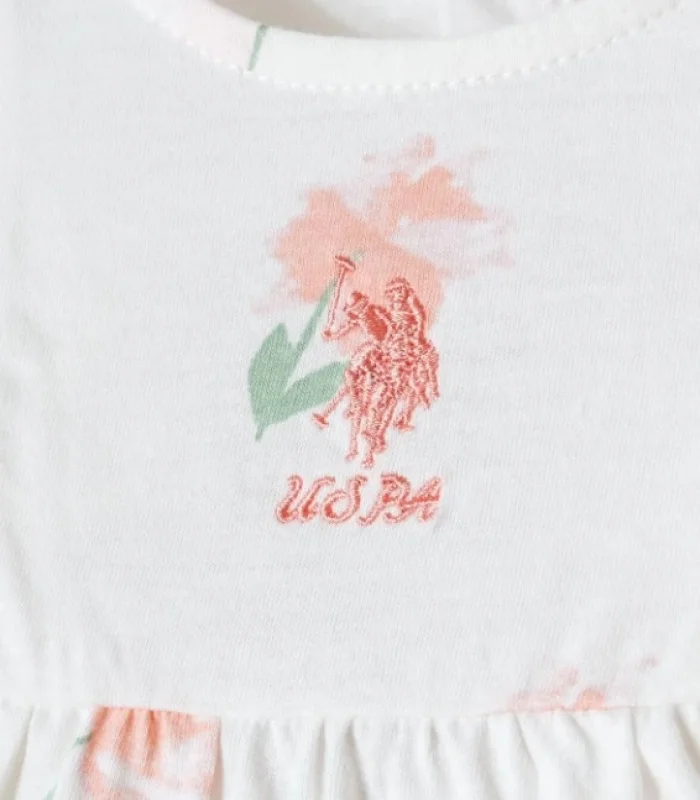 U.s. Polo Elbise Usb2985 Beyaz-pudra