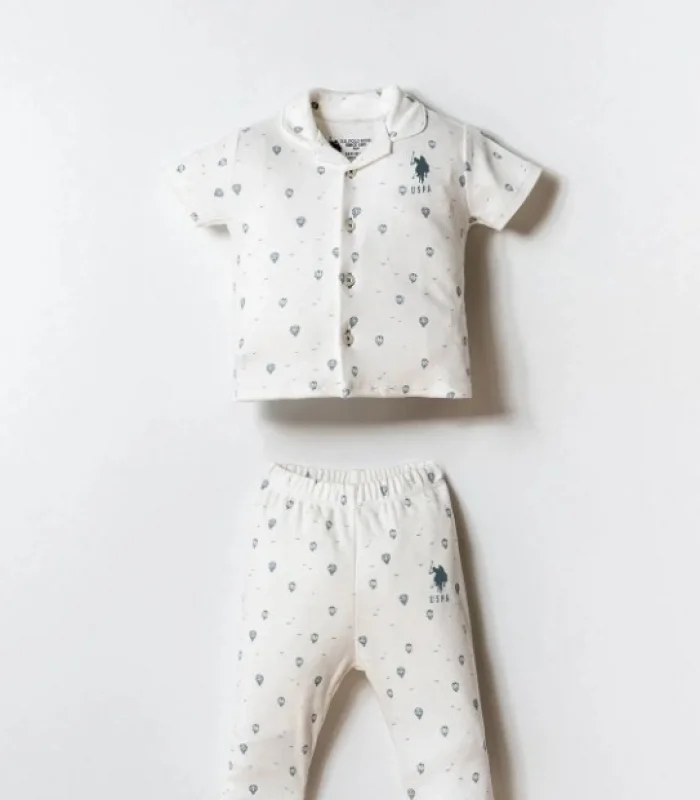 U.s. Polo Gömlek Pijama Takımı Usb2852 Beyaz