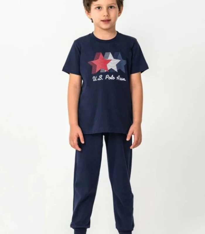 U.s. Polo Kısa Kol Pijama Takım Us2441-4 Lacivert