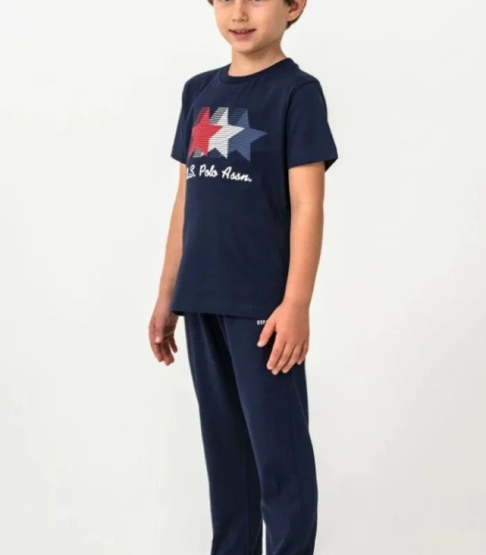 U.s. Polo Kısa Kol Pijama Takım Us2441-4 Lacivert