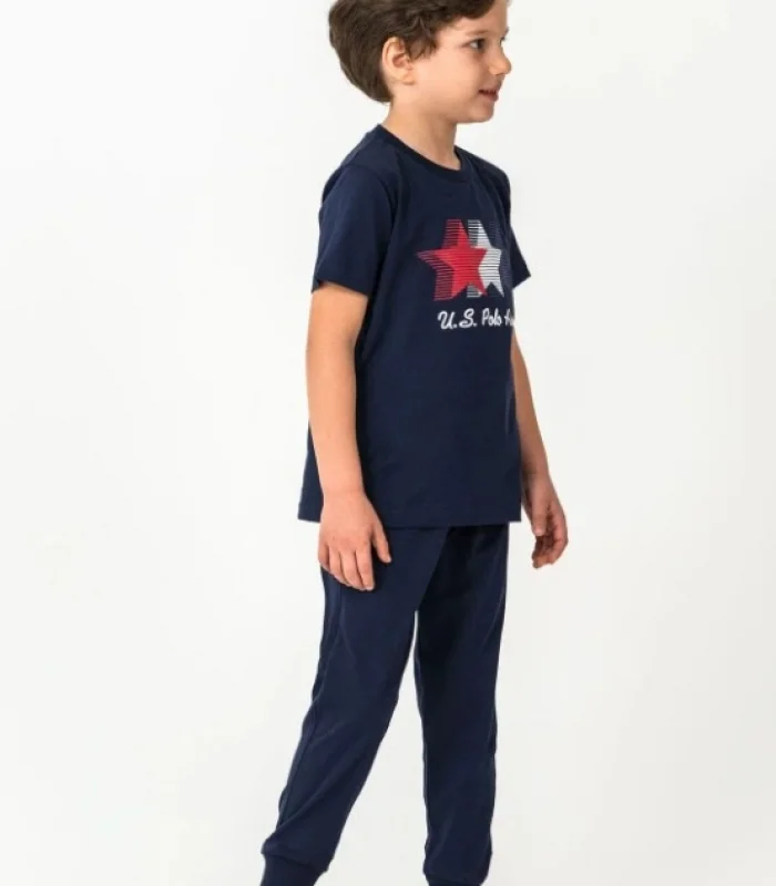 U.s. Polo Kısa Kol Pijama Takım Us2441-4 Lacivert