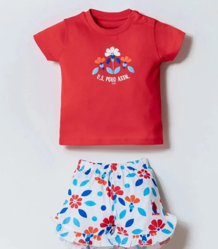 U.s. Polo Şortlu Takım Usb2999 Nar Çiçeği