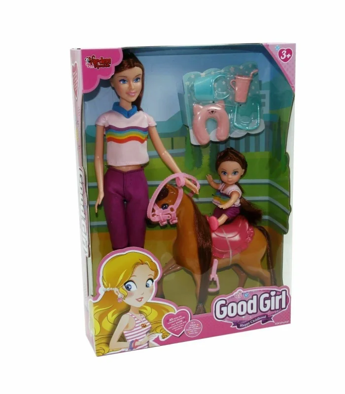 WG-115162 Kutulu 29cm Atlı Kızı ve Anne Bebek - Vardem Oyuncak
